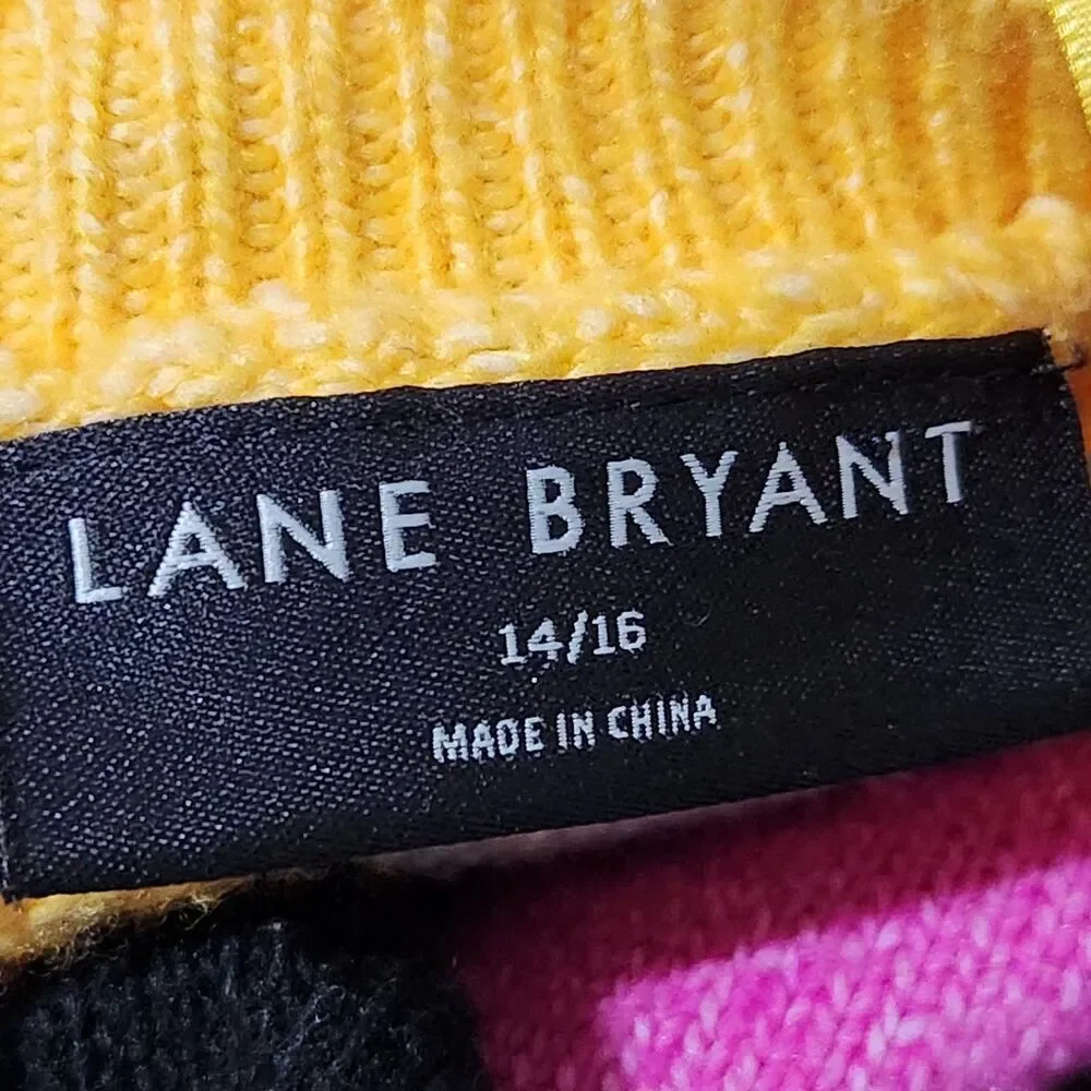 Lane Bryant Sweater Size 14/16 Striped Tunic Sweater Colorful - Picture 12 of 15